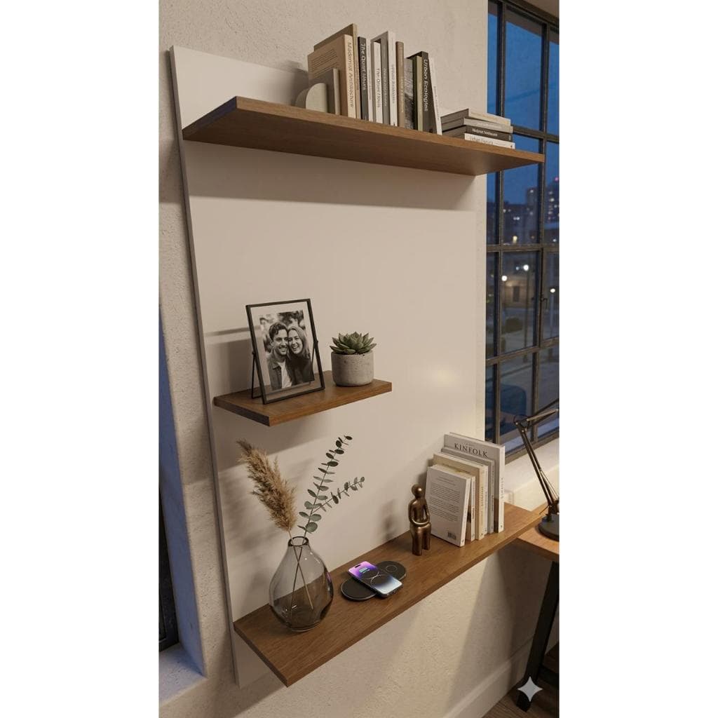 Prateleira Decorativa Moderna Multiuso em MDP/MDF - Painel decorativo home office - Cantinho da leitura -Prateleira