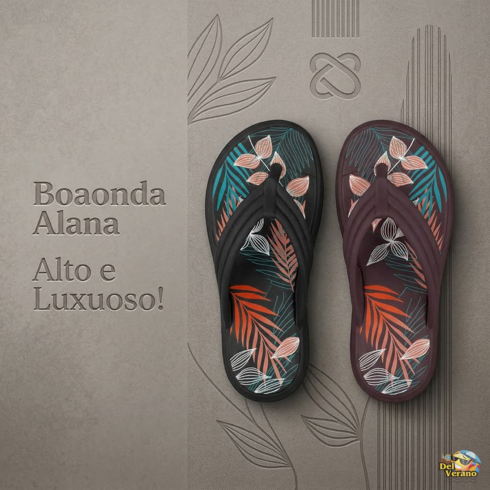 Chinelo Boa Onda Alana Floral Original Ortopedico Casual