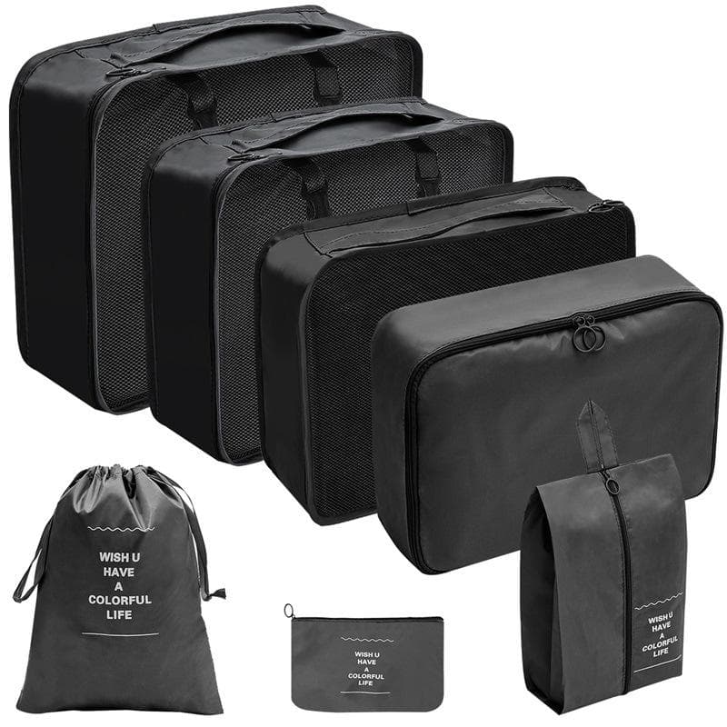 Kit 7 Pecas Bolsa Organizadoras Para Mala Roupas Bagagem Viagem