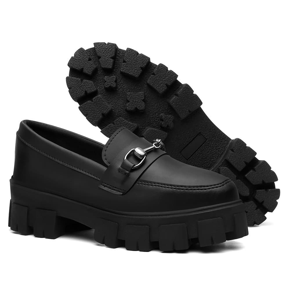 Mocassim Feminino Tratorado Sapato Oxford Plataforma Blogueira Tendencia