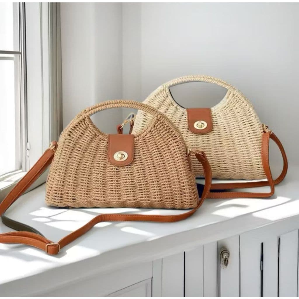 Bolsa tiracolo feminina de palha , bolsa de praia,  bolsa de ombro para viagens e férias etc