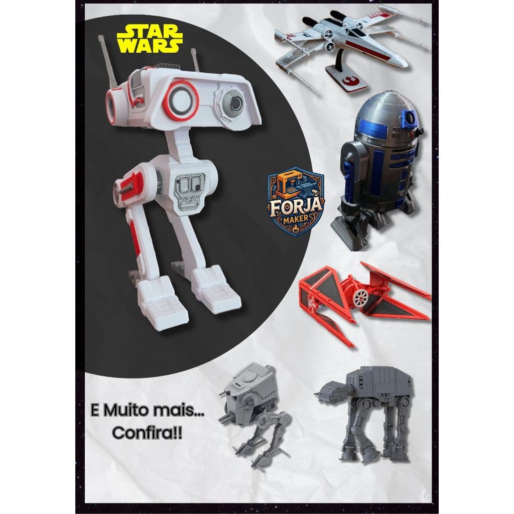 Kit Card Star Wars – Droids e Naves para Montar em 3D
