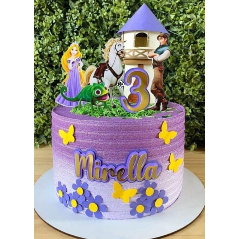 Topo de Bolo Rapunzel- Aniversário Infantil