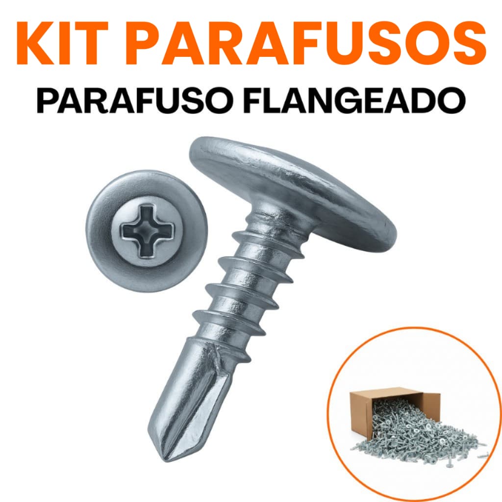 Parafuso Auto Brocante Flangeado Philips 4,2x13mm Caixa Com 100 Ou 200 Unidades