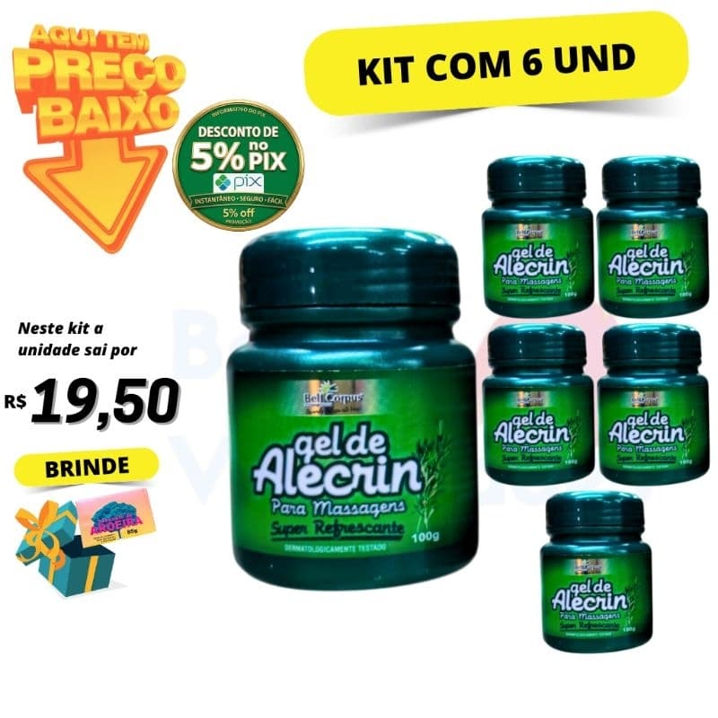Kit com 6 Gel Massageador Alecrin Bell Corpus 100g