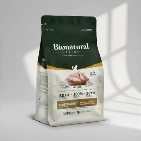 Ração Seca Bio Natural Prime Gatos Castrados Frango 1,5kg