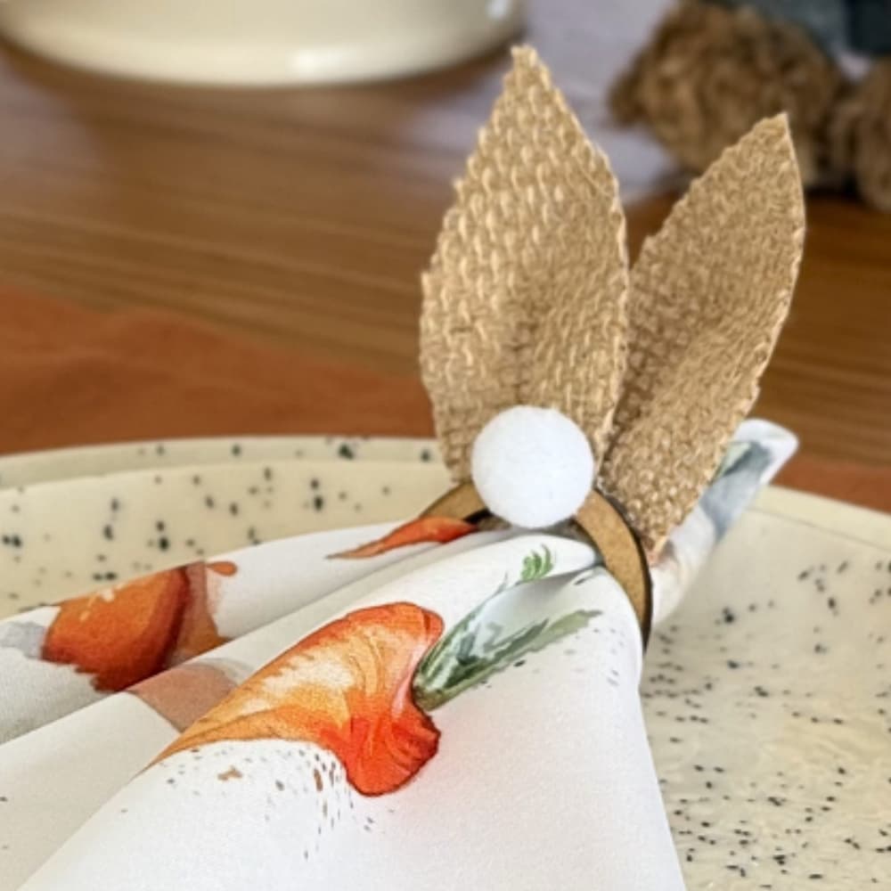 Kit Anel para Guardanapo Decoração Mesa Posta Argola de Guardanapo com Pompom Orelhinha Temático
