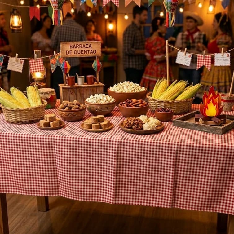 Toalhas de Mesa Xadrez Festa Junina Bar Piquenique São João Arraiá