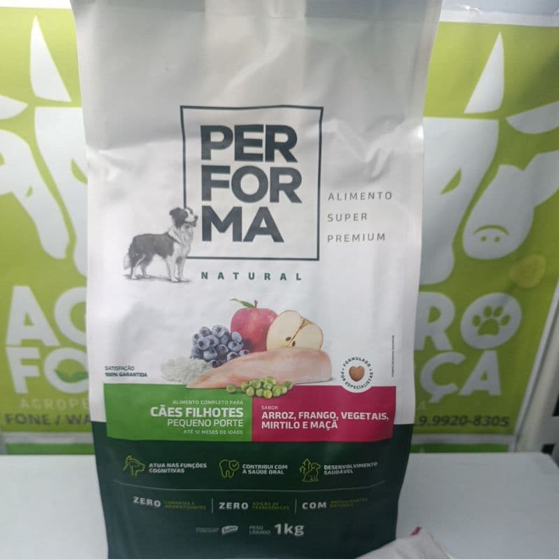 performa ração 100% natural super Premium filhotes mini e pequeno 1kg