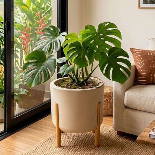 Vaso Nórdico M vaso de polietileno, todo polido Elegância e Modernidade para Seu Lar vaso para plantas