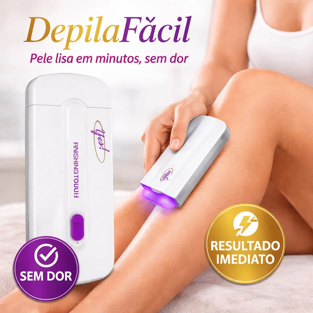 DepilaFácil Premium Depilador Elétrico Portátil Removedor de Pelos Sem Dor Rosto Corpo Bivolt