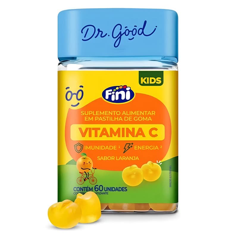 Vitamina C Kids Dr Good Sabor Laranja 60 Gomas - Fini