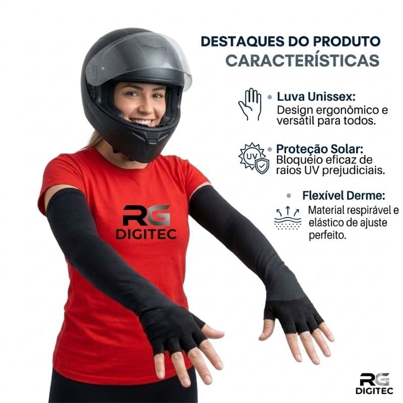 Luvas meio dedo manguito mangote de proteção de braço motoqueiro motorista de app moto táxi moto Uber 99moto indriv Ifoo