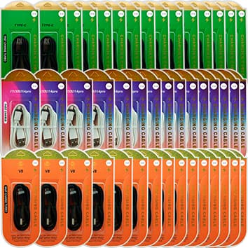KIT COM 30 CABOS COM OS TRES MODELOS 10 CABOS COMPATIVEL PARA IPHONE 10 CABOS TIPO C 10 CABOS V8 PARA REVENDER  NO ATACA