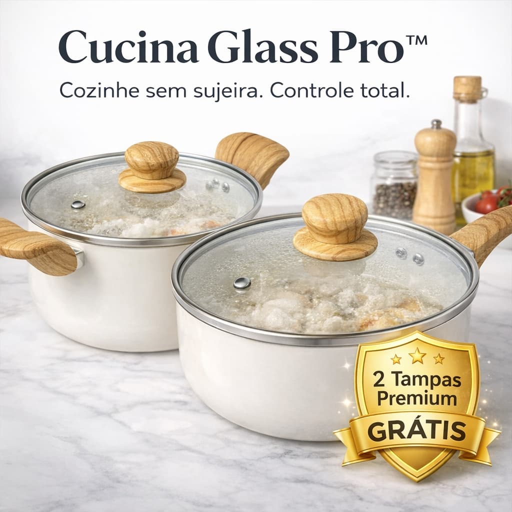 🔥 Tampas de Vidro Herméticas Cucina Glass Pro™ | Vedação Perfeita, Anti-Respingos, Retém Calor e Fácil Limpeza