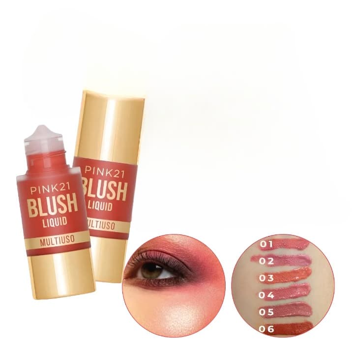 Blush Líquido Multiuso Press for Blush Pink 21 - Batom e Blush 2 em 1