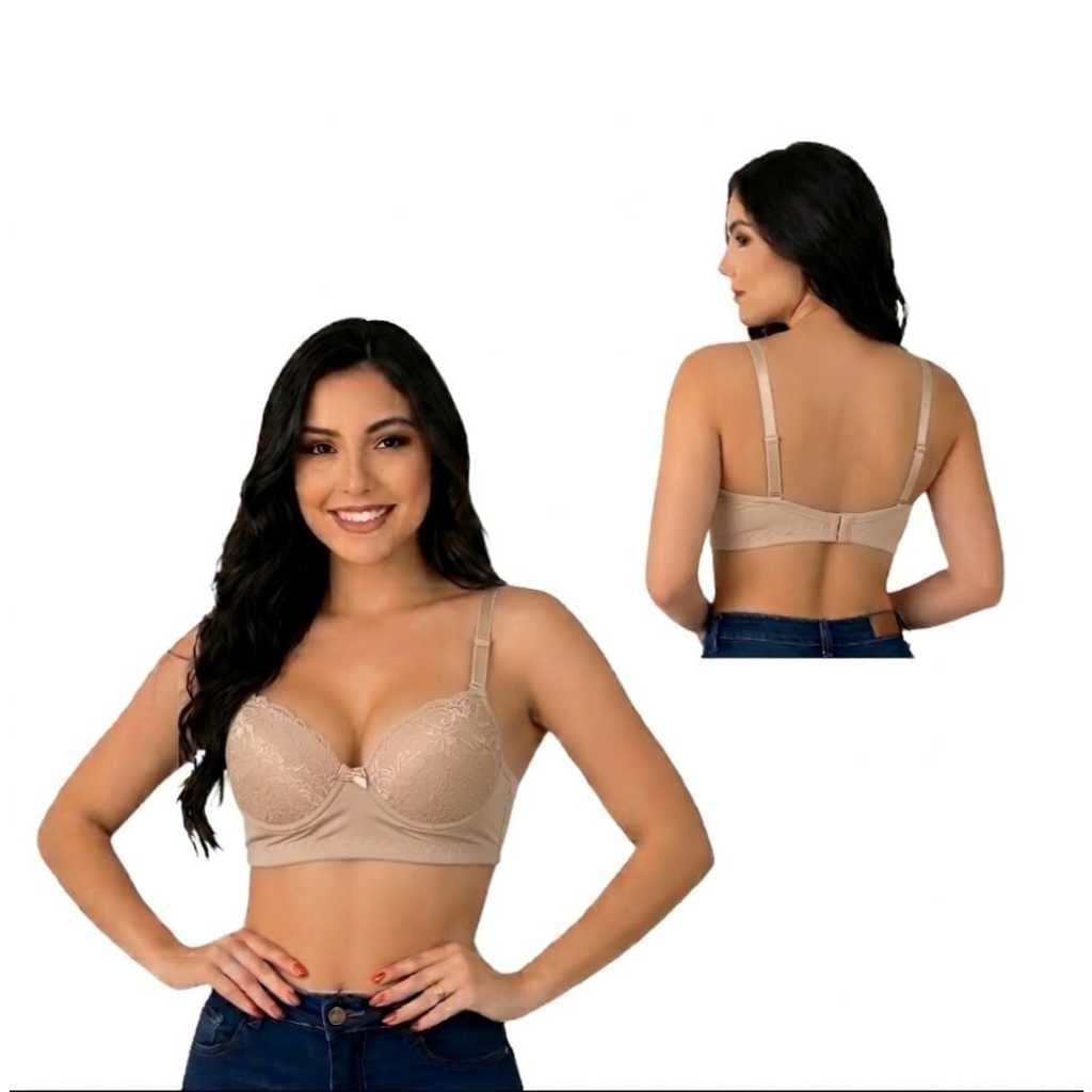 Sutiã com Bojo e Renda Feminino - Sustentação e Conforto Reforçado com Regulagem P M G GG