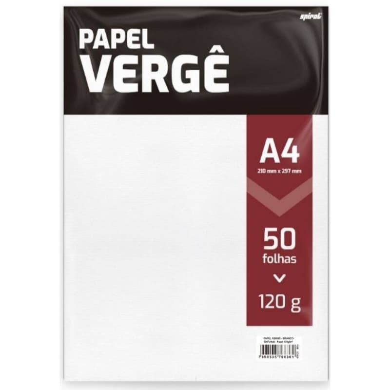 Papel Vergê A4 120g - PT 50 FL