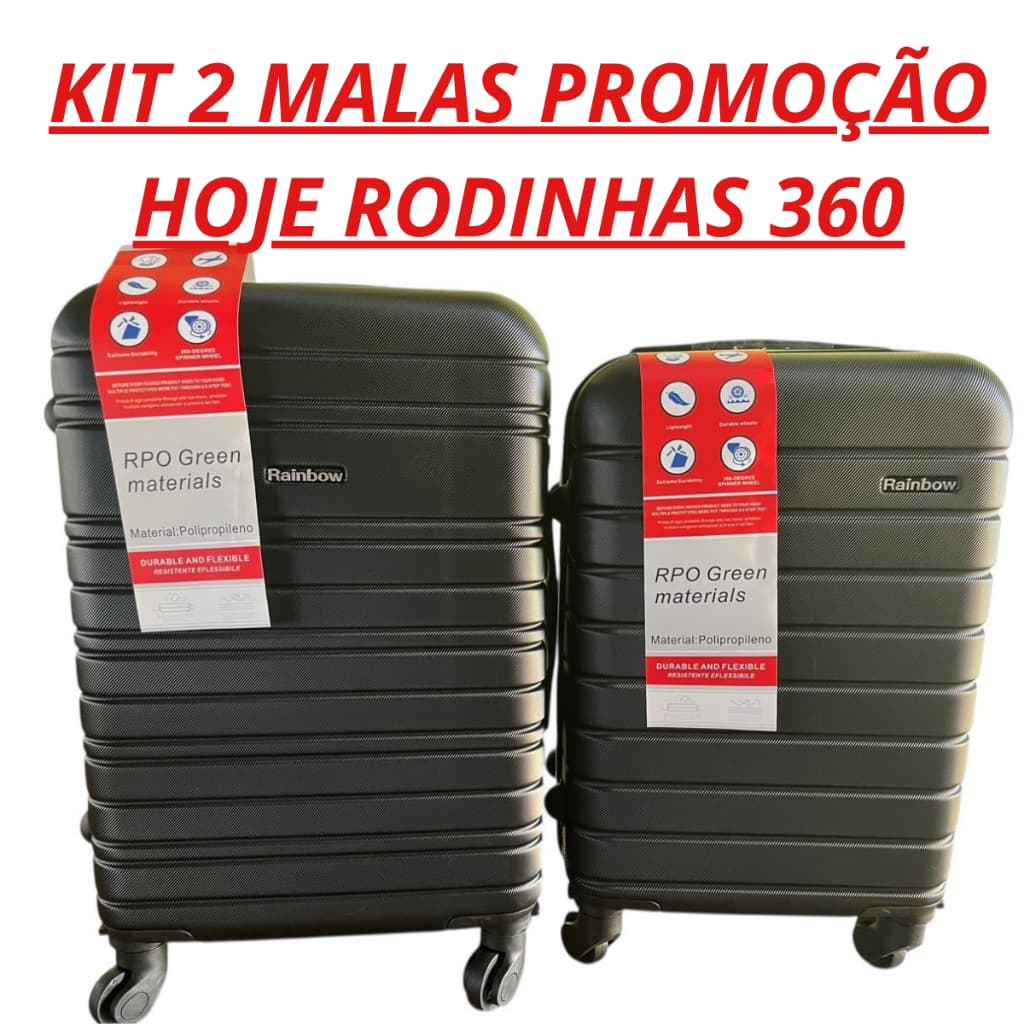 mala de bordo kit com 2 malas 10kg rodinhas 360° material abs modelos novos 20 e 18 Envio rápido”