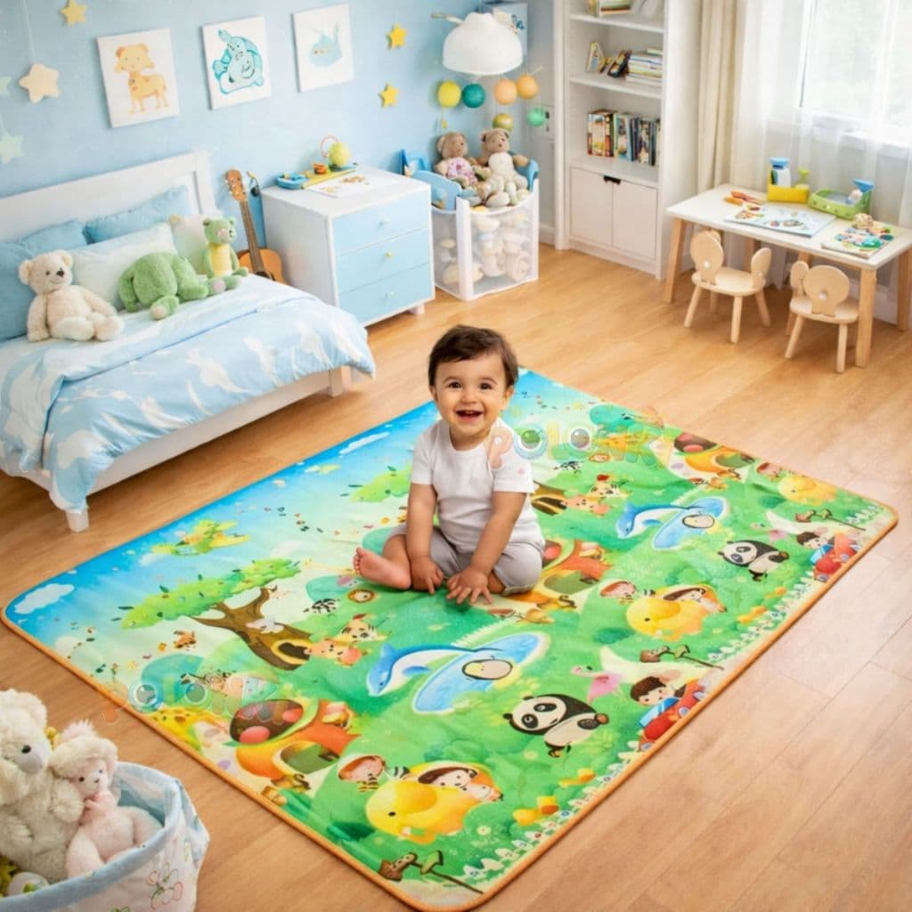 Tapete Infantil Bebê de Atividades Térmico Educativo Tatame Emborrachado Grande Dobrável 120x180cm