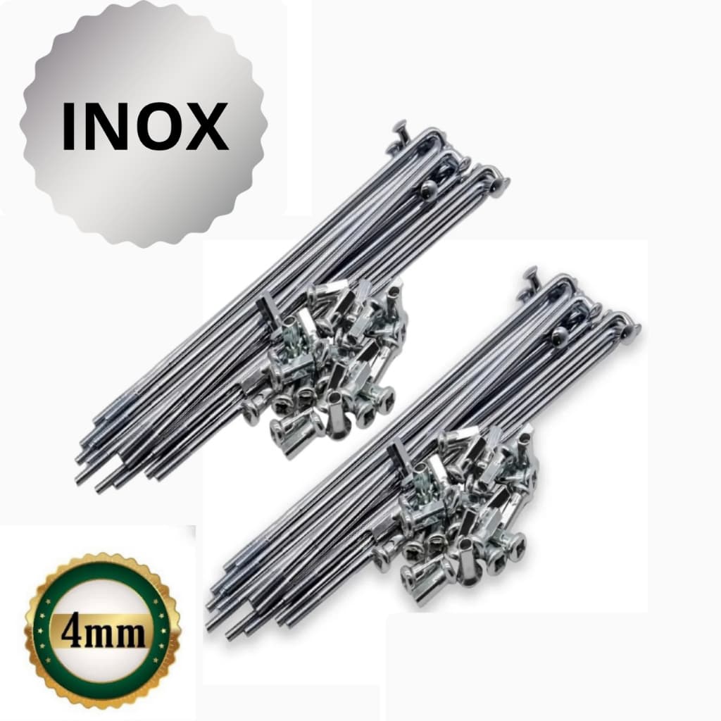 Jogo de Raio Cg Fan Titan Start 125 150 160 4mm Inox Dianteiro e Traseiro Freio a Tambor