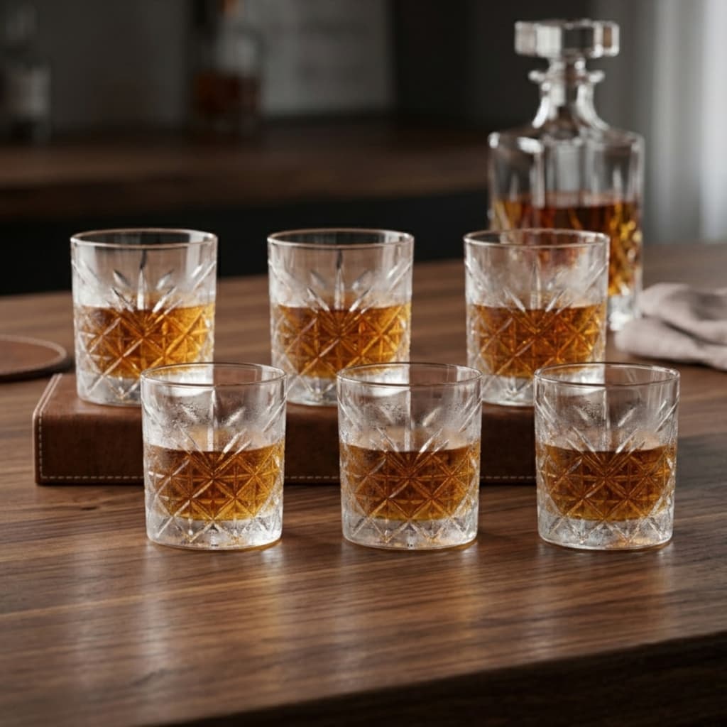 Copo de Vidro Copo Whisky Time 340ml, Jogo de Copos de Vidro Whisky 6pcs – Ruvolo