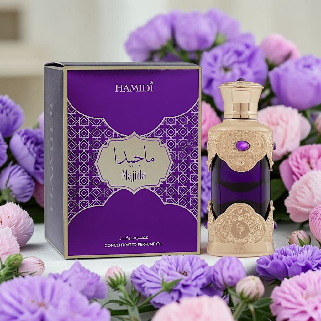 Perfume Hamidi Majida Concentrated Perfume Oil 20ml – Feminino, Oriental Floral Ambarado Árabe