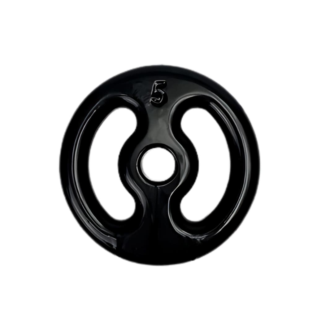 ANILHA 5KG FERRO EMBORRACHADO PESO ACADEMIA MUSCULAÇÃO BARRA FITNESS TREINO FUNCIONAL PILATES FISIOTERAPIA PRETO