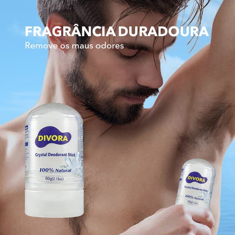 Desodorante Mineral Natural Pedra Cristal 60g – Uso Corporal, Sem Perfume e de Longa Duração