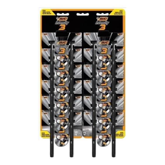 Aparelho Bic Intensity 3 Lâminas - Preto Cartela Com 24