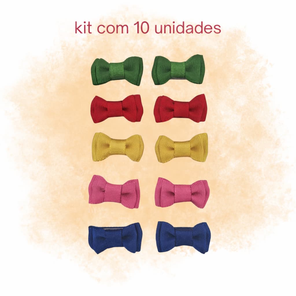 Kit com 10 mini laços para bebê Recem Nascido com Velcro