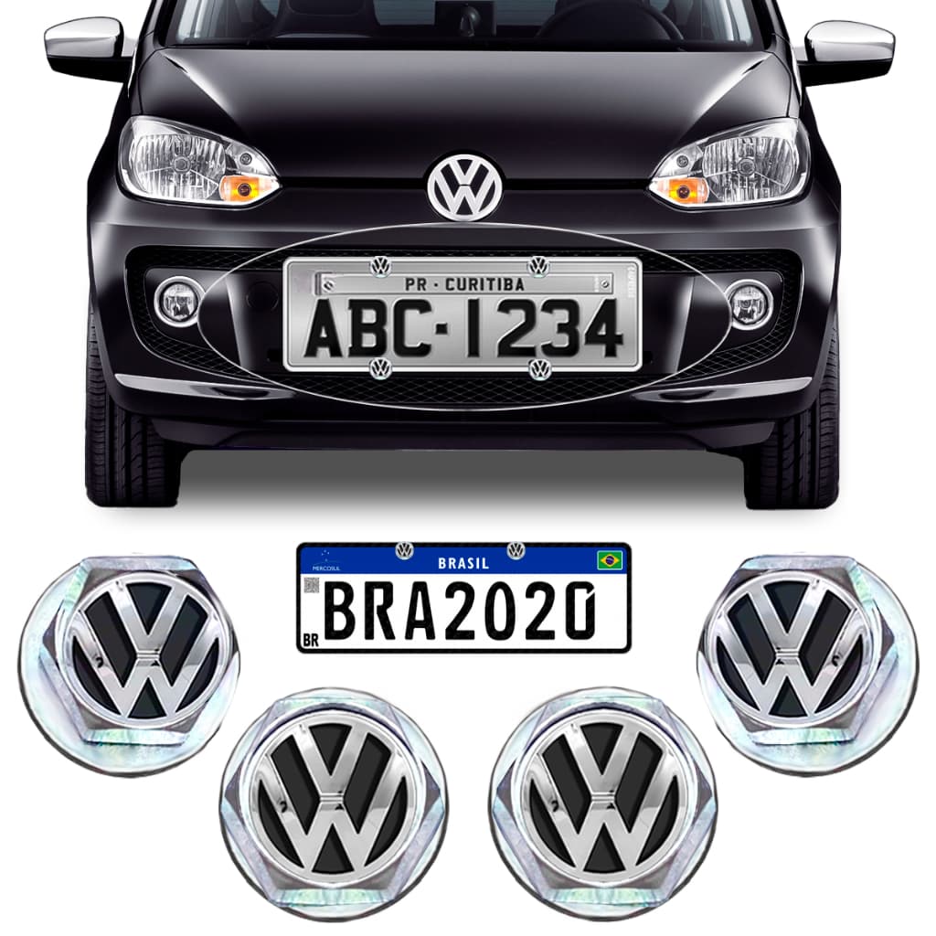 Kit 4 Parafusos Placa Vw Up Gol Jetta Taos Polo Golf T-cross