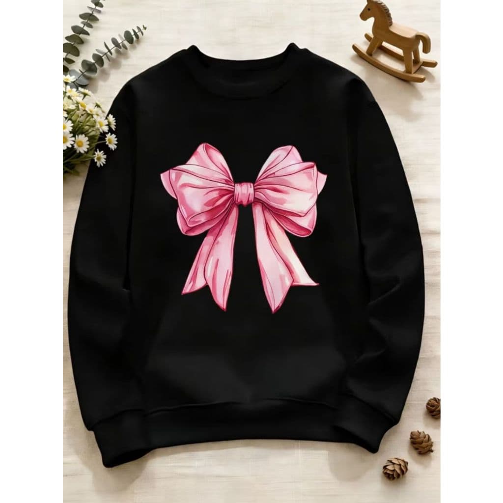Suéter laço feminino modelo casual de inverno moletom algodão