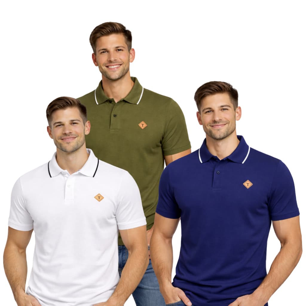 Kit 3 Camisa Gola Polo  100%Algodão malha 30.1 Macia e Confortável.