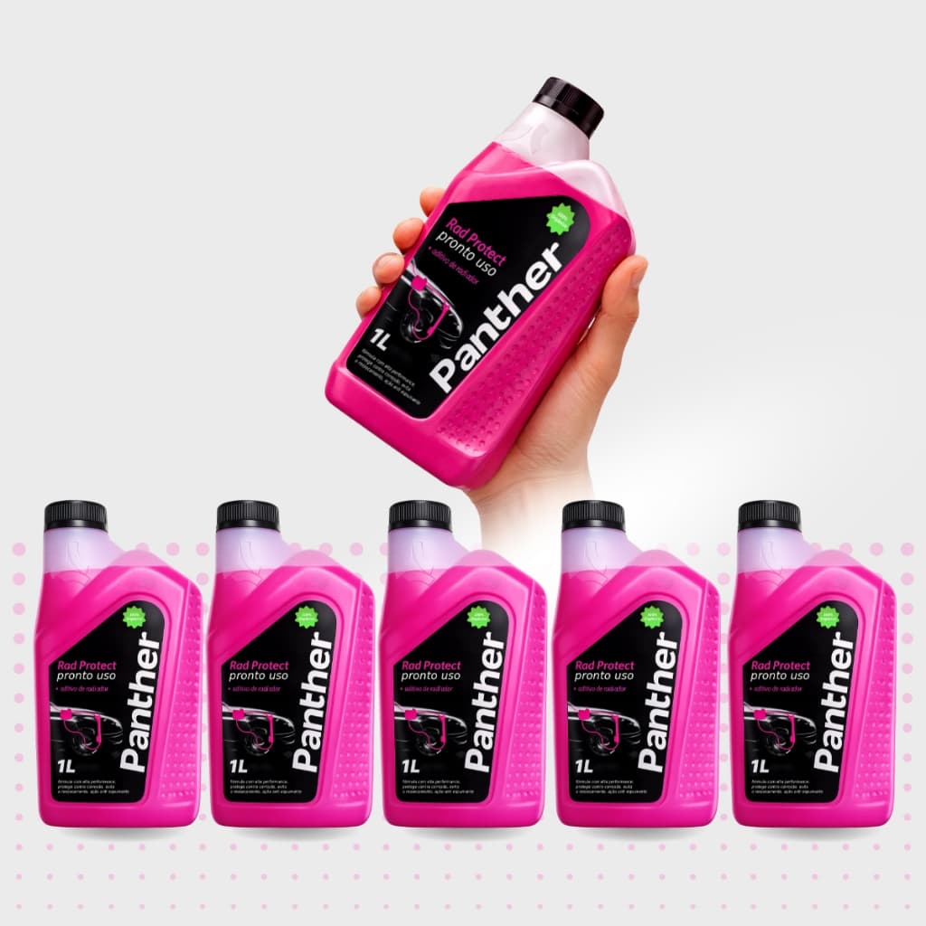 Kit Aditivos Radiador Fluído Arrefecimento Rosa Pronto Para Uso Anticorrosivo Panther
