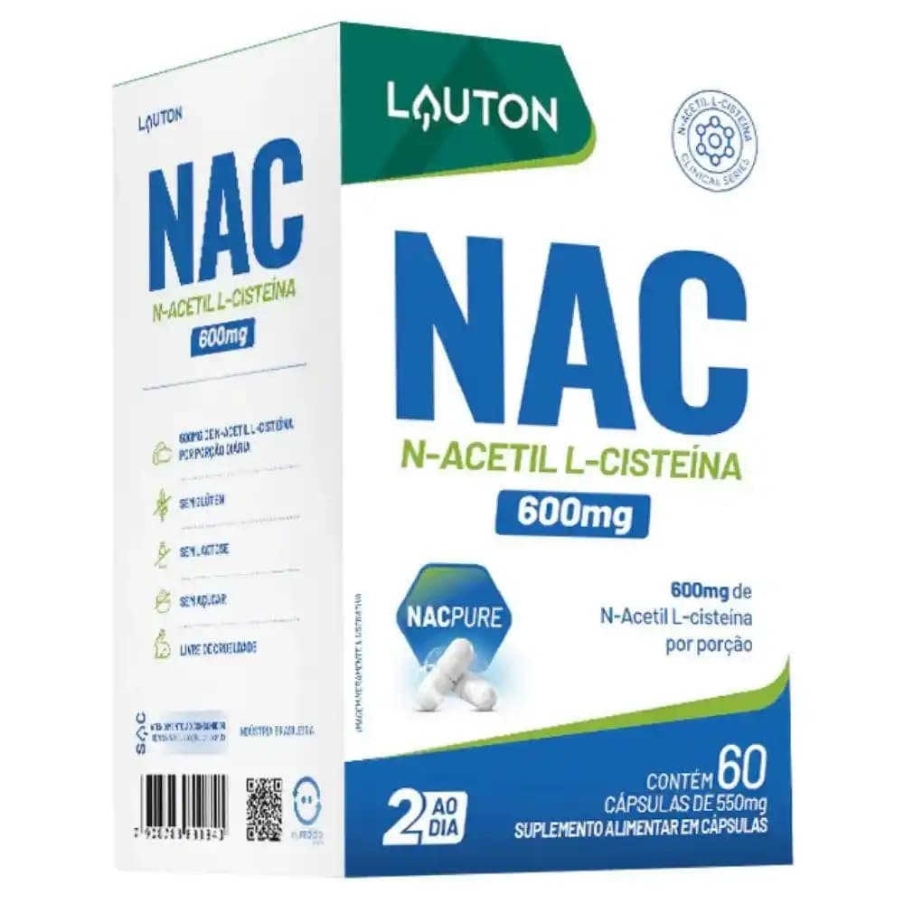 NAC acetilcisteína 600mg 60 cápsulas