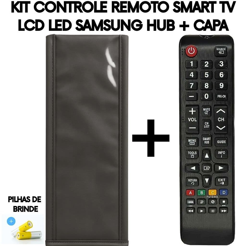Controle Remoto Compatível Samsung Smart HUB TV LED LCD  + Capa Protetora Pronto Uso
