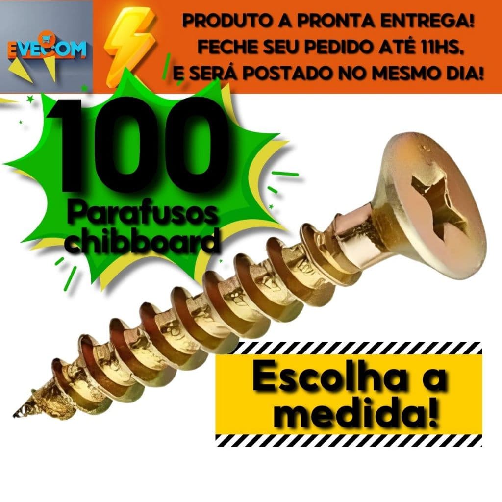Parafuso Phillips Madeira 3,5x35 5,0x60 4,0x35 Chipboard Móveis Dobradiça Gavetas Kit 100pc