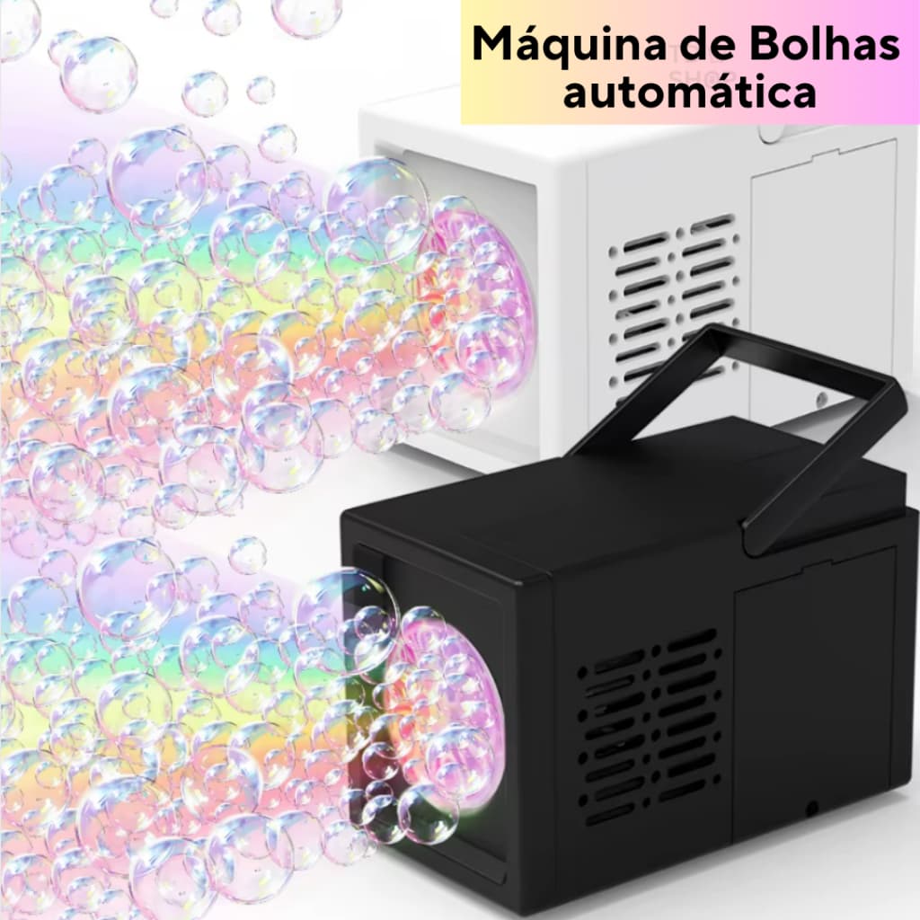 Mini Máquina de Bolhas de sabão Automática Brinquedo lançador de bolha ao ar livre portátil festas