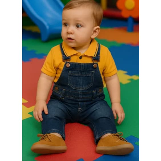 Macação Jeans bicho solto tamanho G