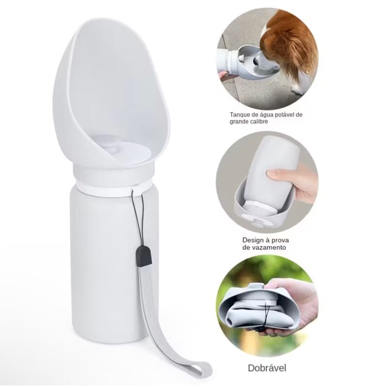 Garrafa De Água 550ml Dobrável Portátil Silicone Para Cachorros Cães Gatos Caminhada Viagem Ao Ar Livre Passeio Pet