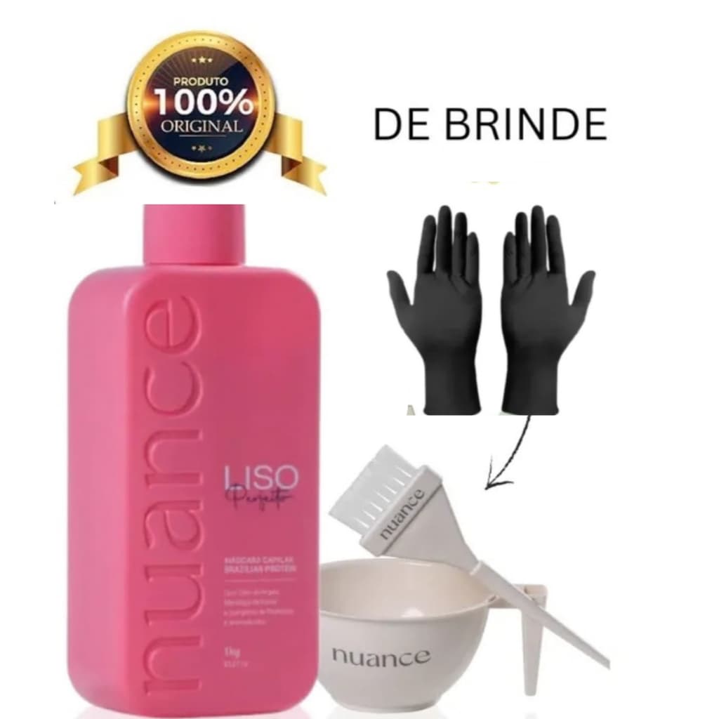 Liso Perfeito Alisamento Capilar Nuance 1 Litro Ganhe Kit Aplicação