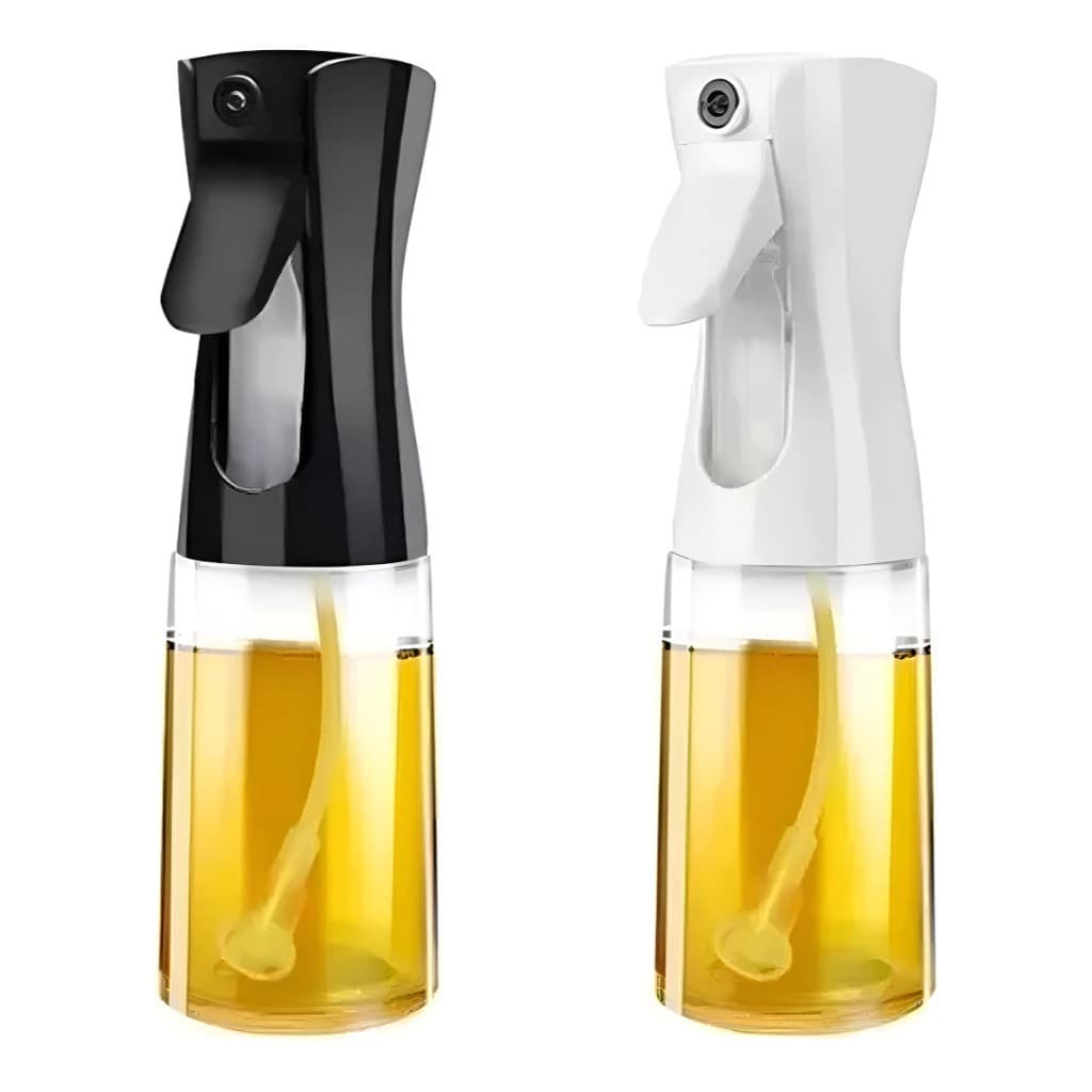 Spray Borrifador Azeite Óleo Vinagre Galheteiro 200ml Cor Preto e branco