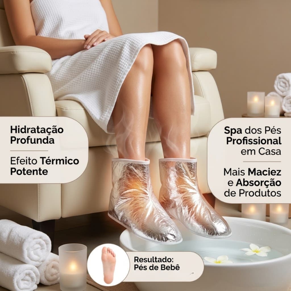 Bota Térmica Spa dos Pés Isolmanta Metalizada Hidratação Profunda Podologia