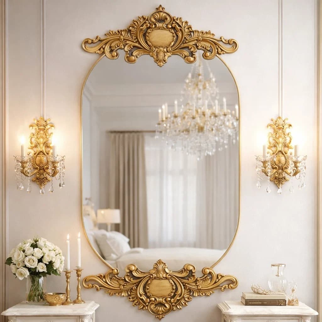 Aplique de Parede Decorativo para Espelho com Molduras Elegantes – Ideal para Presentes