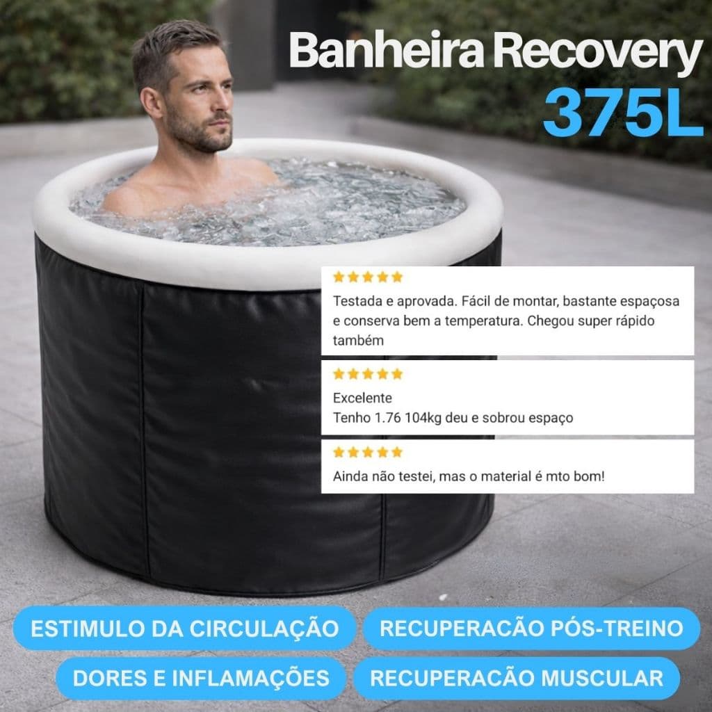 Banheira de Gelo Inflável Recovery Atleta Imersão Crioterapia 300 Litros