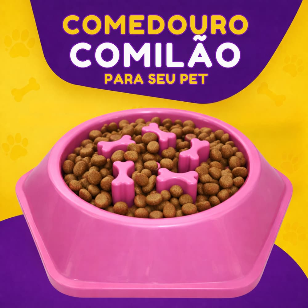 Comedouro Educador “Comilão” Lento Interativo Para Cachorro Cães Comilão Pet