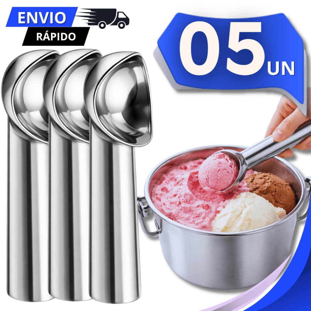 Kit Colheres Profissional Domestico Aço Inox Sorveterias Ideal Para Sorvetes Açaí Cupuaçu Utensílios
