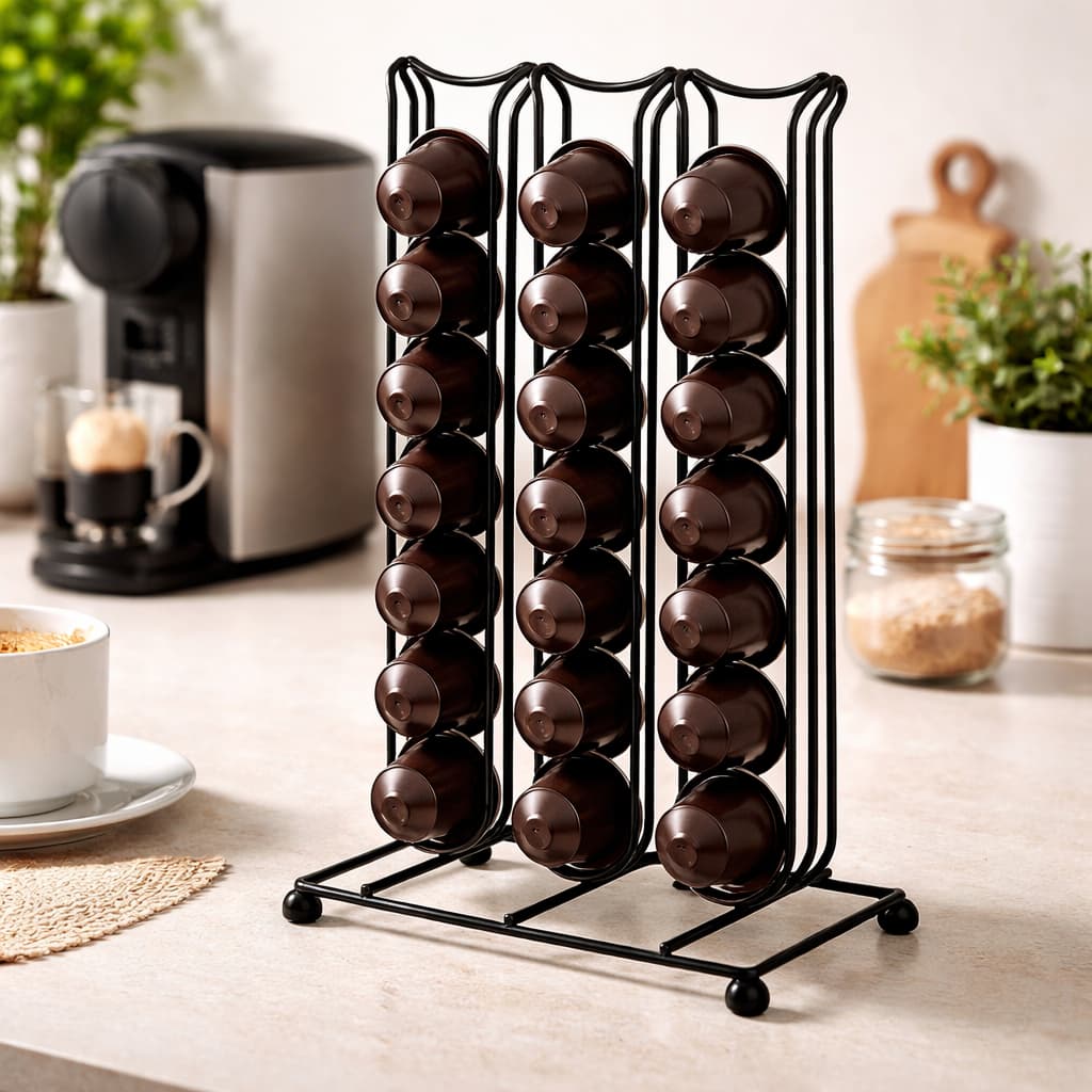 Porta Cápsulas Nespresso Organizador para 42 Cápsulas Suporte Ferro Café Compacto Moderno Cozinha Escritório