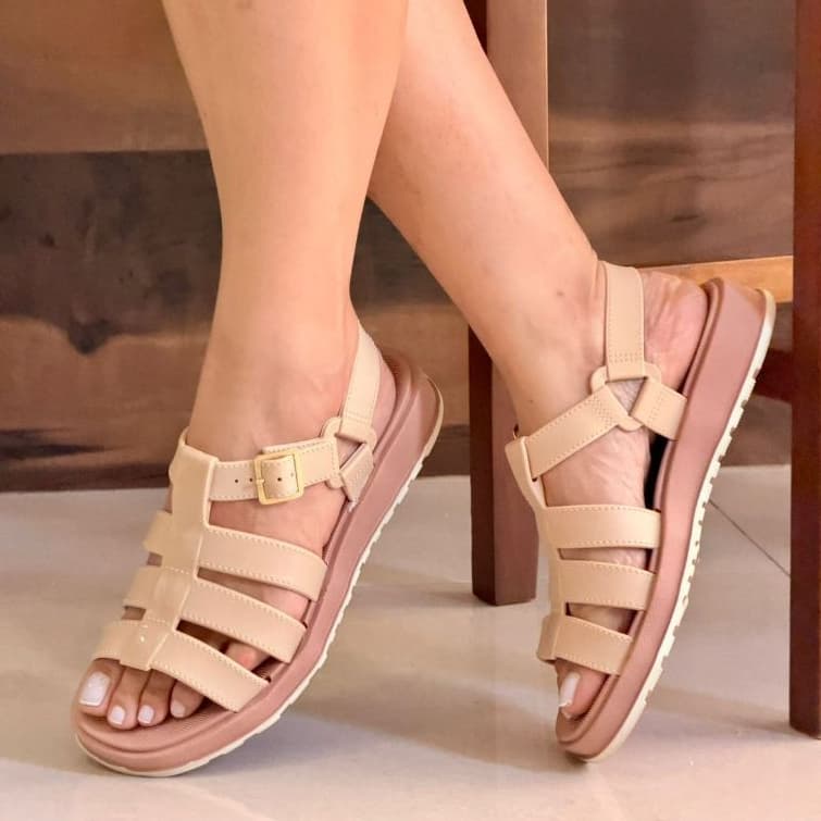 Sandalia Feminina Meg Casual Anatomica Confortavel Macia
